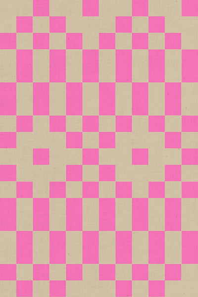 Bitmapped in Neon Pink quilting fabric, part of the Lofi Linens fabric collection by Rashida Coleman Hale (SKU: RS1136 25CL)