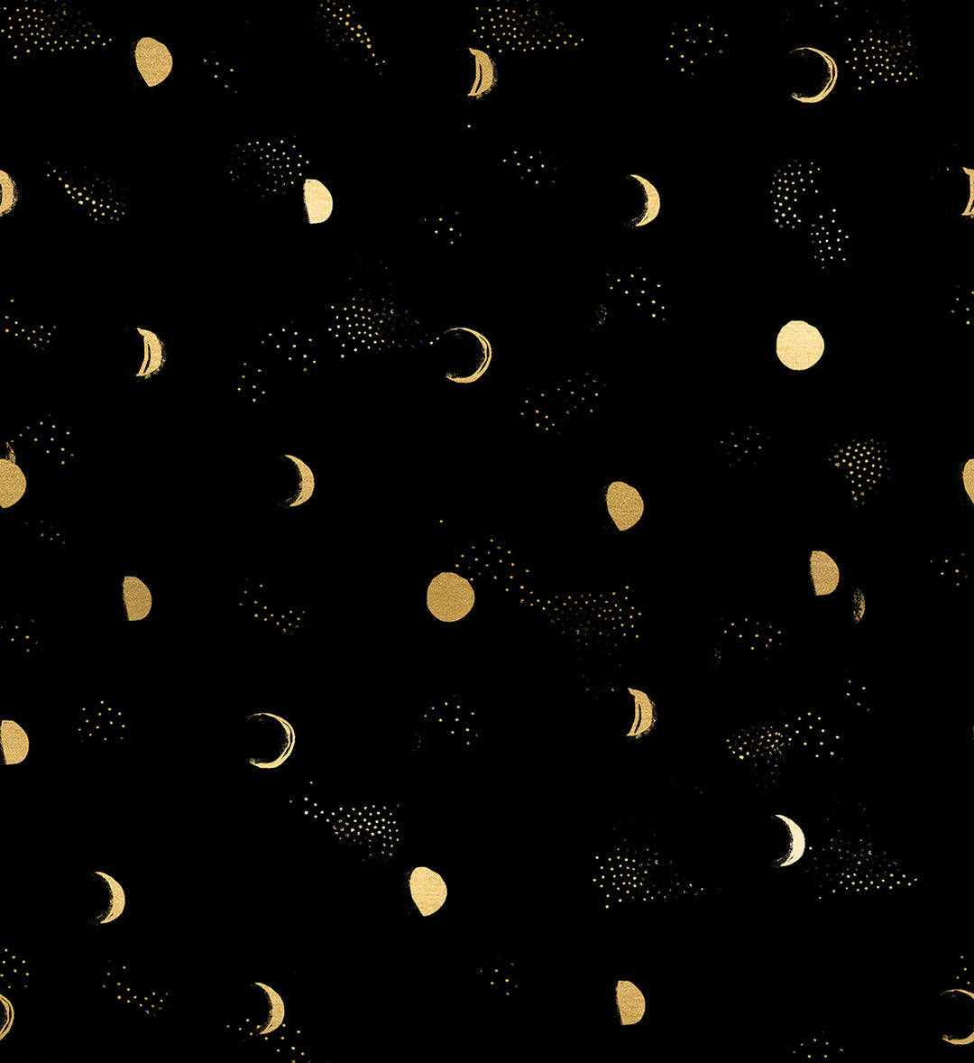 Firefly - Moon Phase in Black - RS2073 14M - Half Yard