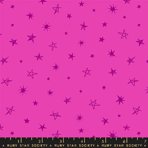 Cotton quilting fabric pattern called 'Rockstar in Light Berry'. Part of the 'Teddy And The Bears' fabric collection. Designed by Sarah Watts for fabric company Ruby Star Society. SKU: RS2106 19. 44-45 inch width.