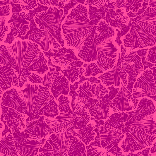 Glow Garden - Gingko in Light Berry - Sarah Watts - RS2113 15 - Half Yard