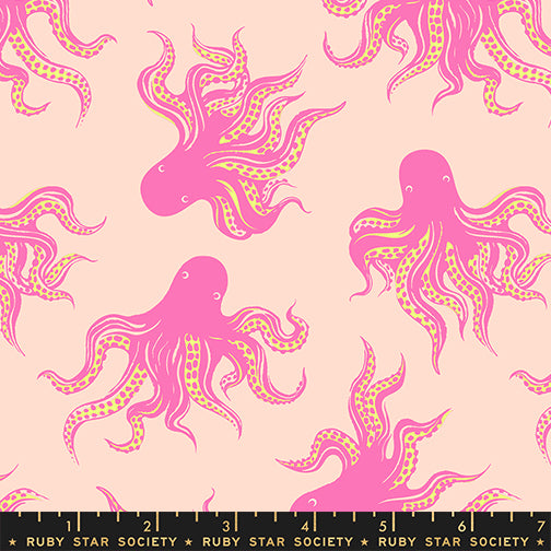 Mystery Food in Peach Cream quilting fabric, part of the Ink Shop fabric collection by Sarah Watts (SKU: RS2144 12)