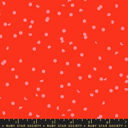 Dots in Ruby quilting fabric, part of the Hole Punch Dots fabric collection by Kim Kight (SKU: RS3025 32)
