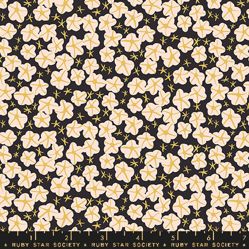 PREORDER - Bird is the Word - Moonflower in Soft Black - Kimberly Kight - RS3082 14 - Half Yard