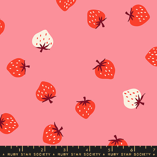 Strawberry - Strawberry Toss in Sorbet - Kimberly Kight - RS3085 16 - Half Yard