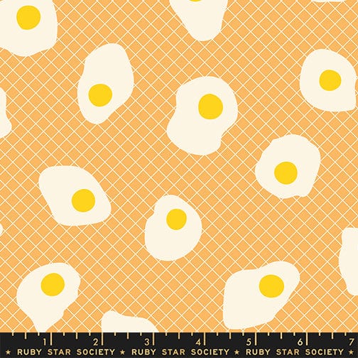 Fried Eggs in Cantaloupe - Egg and Friends by Kimberly Kight - Half Yard Fabric(Preorder)