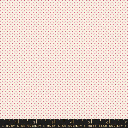 Cotton quilting fabric pattern called 'Mini Dots in Natural'. Part of the 'Ooh Lucky Lucky' fabric collection. Designed by Alexia Abegg for fabric company Ruby Star Society. SKU: RS4102 11. 44-45 inch width.