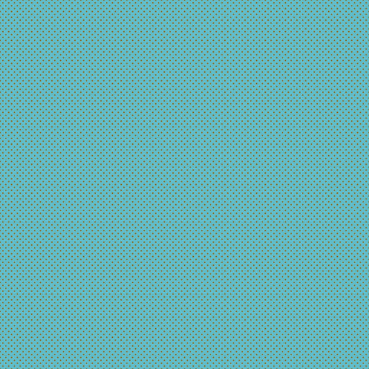A closeup shot of the quilting fabric pattern called Mini Dot, designed by Alexia Abegg for Ruby Start Society, in the turquoise colorway. The SKU is RS4102 24.
