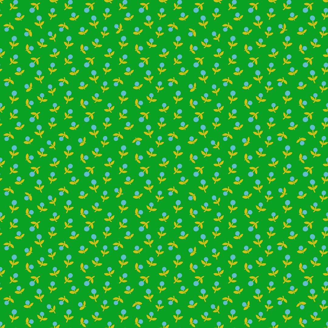 A closeup shot of the quilting fabric pattern called Sprout, designed by Alexia Abegg for Ruby Star Society, in the verdant colorway. The SKU. is RS4103 19.
