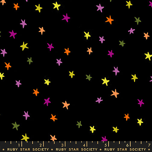 Freaky Familiars - Starry in Spooky Black - by Ruby Star Society - Half Yard