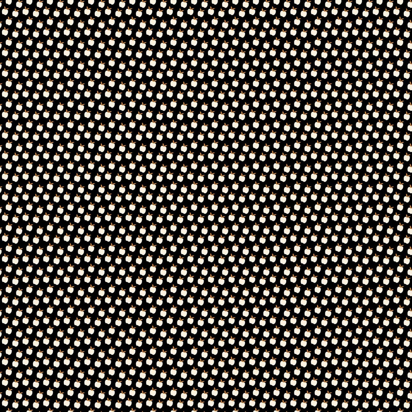 A closeup shot of the quilting fabric pattern called Apples, designed by Alexia Abegg for Ruby Star Society, in the black colorway. The SKU is RS4134 17.