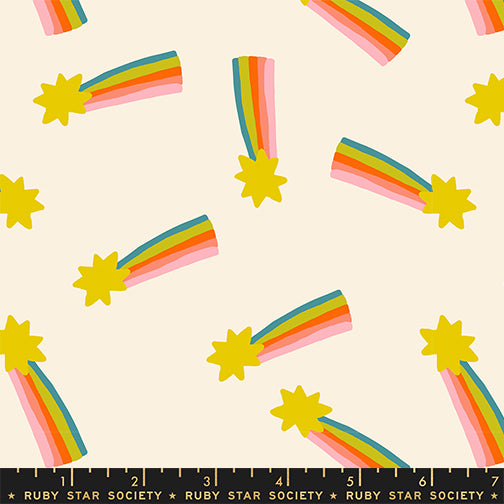 Shooting Star in Natural quilting fabric, part of the Mystic Fable fabric collection by Alexia Abegg (SKU: RS4148 11)