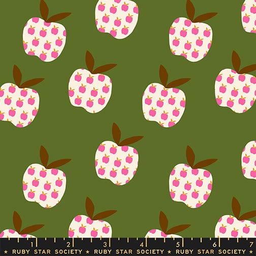 Big Apple in Neon Pink quilting fabric, part of the Mystic Fable fabric collection by Alexia Abegg (SKU: RS4149 16)