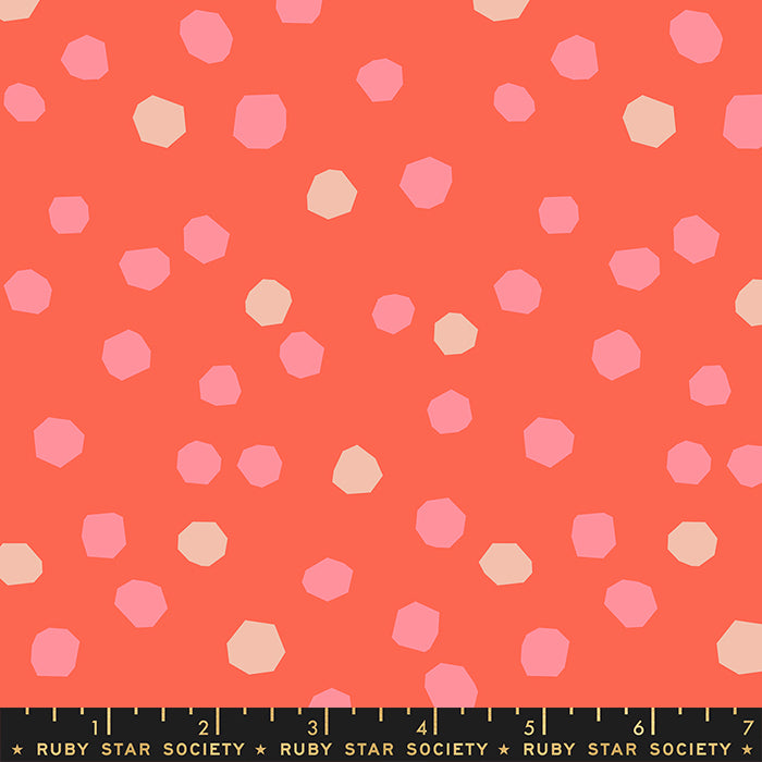 First Light - Chunky Dots in Coral - RS5048-13 - Half Yard