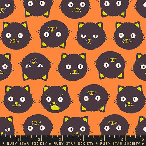PREORDER - Good Spirits - Scaredy Cats in Pumpkin - Ruby Star Society - RS5137 12G - Half Yard