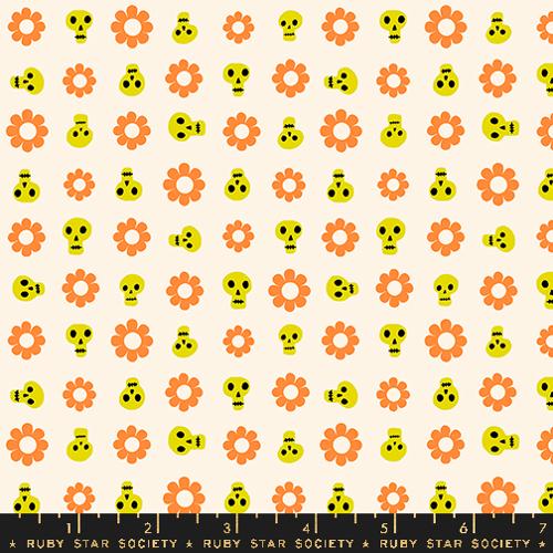 Cotton quilting fabric pattern called 'Loves Me Not in Natural'. Part of the 'Good Spirits' fabric collection. Designed by Ruby Star Society for fabric company Moda. SKU: RS5141 11 . 44-45 inch width.