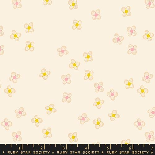 Cotton quilting fabric pattern called 'Blossoms in Natural'. Part of the 'Favorite Flowers' fabric collection. Designed by Ruby Star Society for fabric company Ruby Star Society. SKU: RS5149 11. 44-45 inch width.