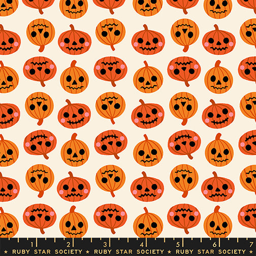 Freaky Familiars - Pumpkin Party in Orange - by Ruby Star Society - Half Yard