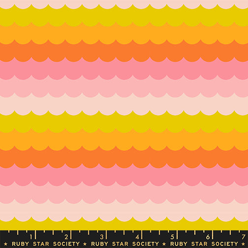 Umbrella Scallops in Balmy quilting fabric, part of the Poolside Too fabric collection by Ruby Star Society (SKU: RS5199 11)