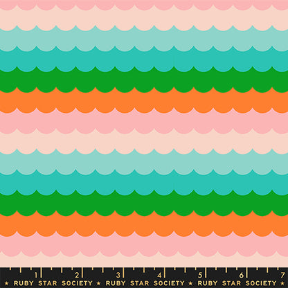 Umbrella Scallops in Verdant quilting fabric, part of the Poolside too fabric collection by Ruby Star Society (SKU: RS5199 13)