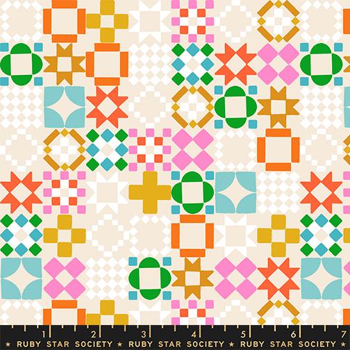 Quilty as Charged in Shell quilting fabric, part of the 1 800 Notion fabric collection by Ruby Star Society (SKU: RS5215 11)
