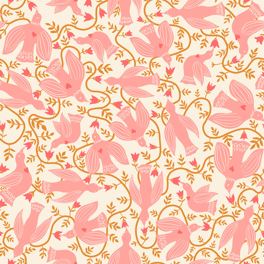 PREORDER - Endpaper - Hummingbirds in Natural - Jen Hewett - RS6040 11 - Half Yard