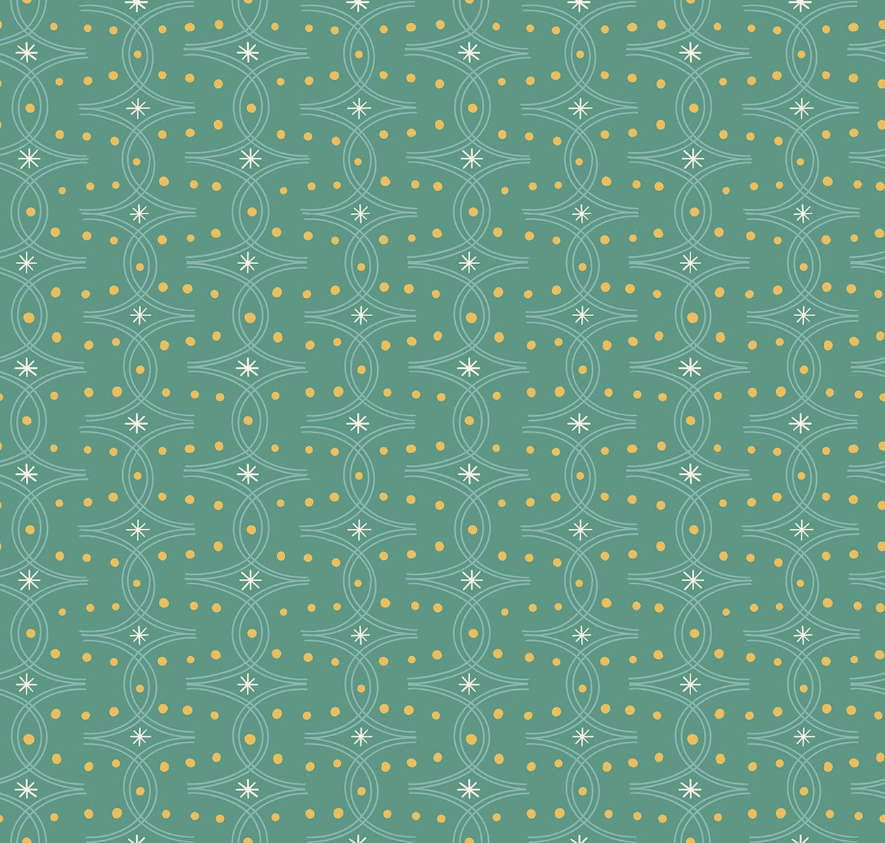 Cotton quilting fabric pattern called 'Endpaper in Watercress'. Part of the 'Endpaper' fabric collection. Designed by Jen Hewett for fabric company Ruby Star Society. SKU: RS6045 11. 44-45 inch width.
