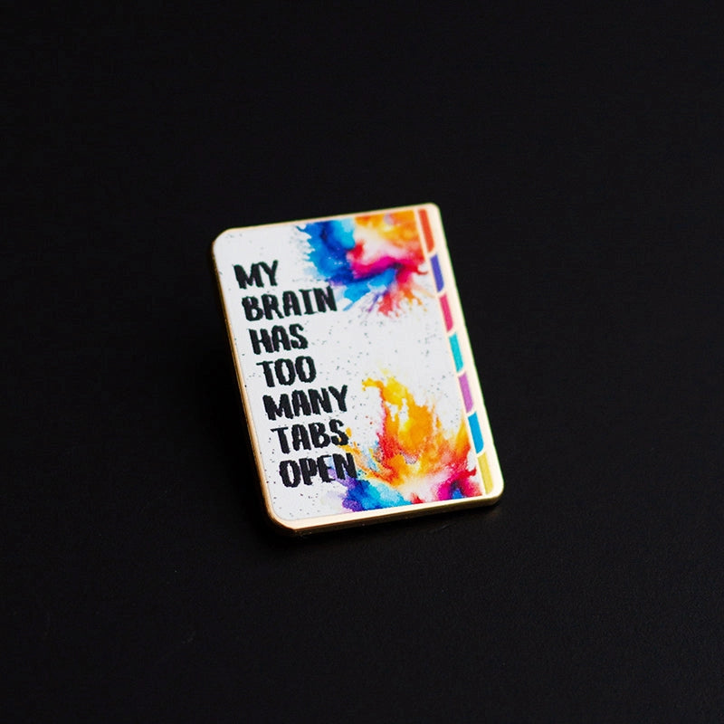 The Gray Muse - Too Many Tabs Rainbow Folder - Enamel Pin