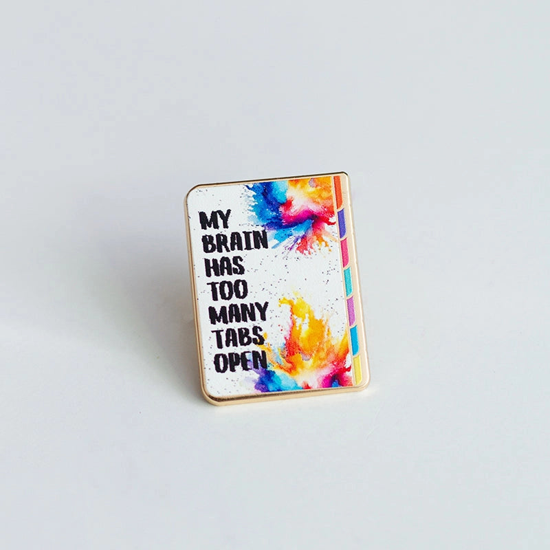 The Gray Muse - Too Many Tabs Rainbow Folder - Enamel Pin