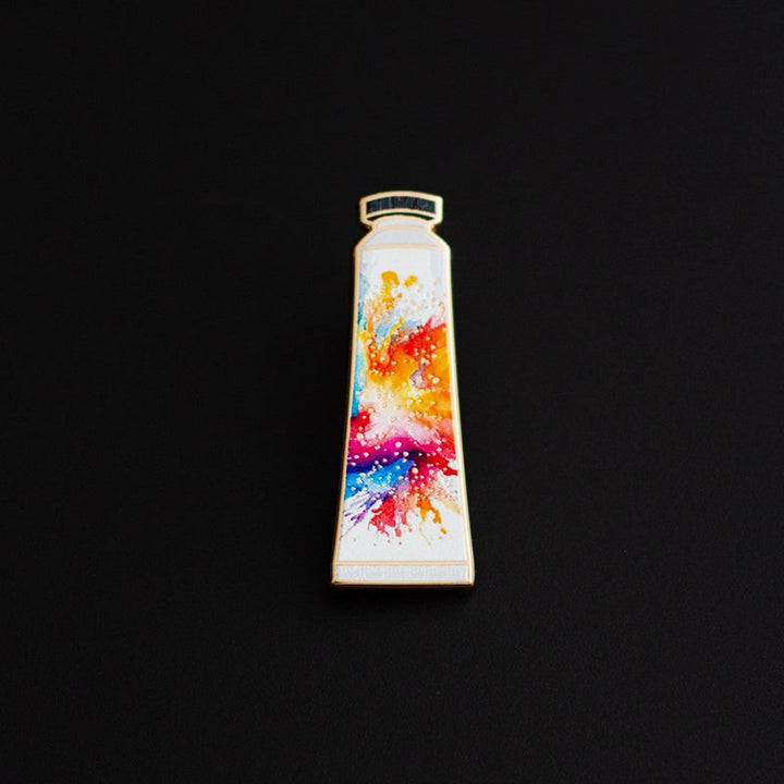 The Gray Muse - Rainbow Watercolor Paint Tube - Enamel Pin