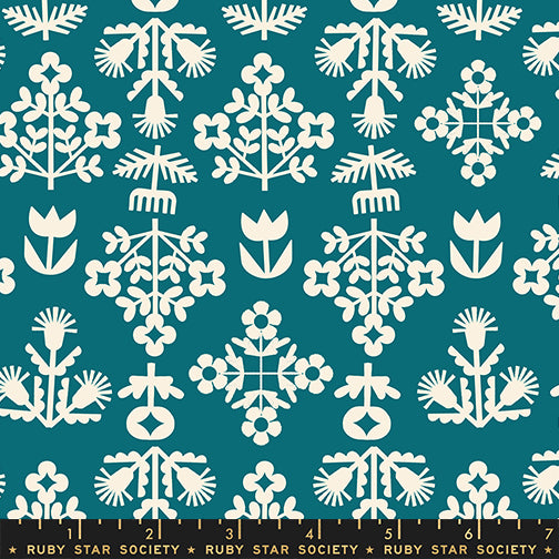 Fresh Cut Flowers in Storytime quilting fabric, part of the Paper Cuts 2 fabric collection by Rashida Coleman Hale (SKU: RS1112 16)