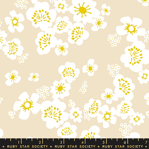 Hana in Parchment quilting fabric, part of the Paper Cuts 2 fabric collection by Rashida Coleman Hale (SKU: RS1110 11)