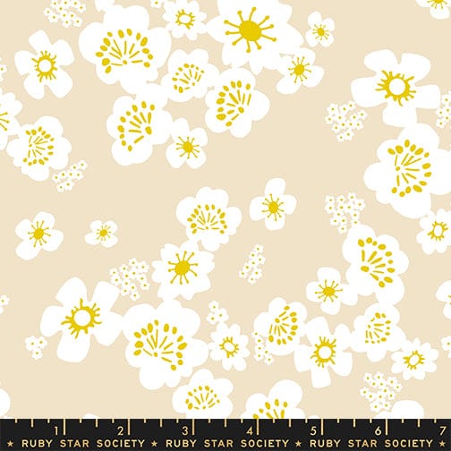 Hana in Parchment quilting fabric, part of the Paper Cuts 2 fabric collection by Rashida Coleman Hale (SKU: RS1110 11)