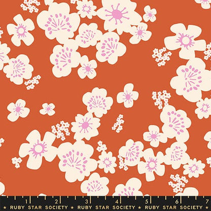 Hana in Persimmon quilting fabric, part of the Paper Cuts 2 fabric collection by Rashida Coleman Hale (SKU: RS1110 16)