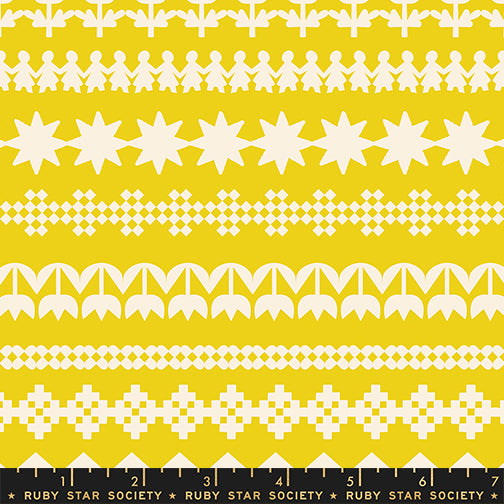 Paper Cuttings in Starfruit quilting fabric, part of the Paper Cuts 2 fabric collection by Rashida Coleman Hale (SKU: RS1109 12)