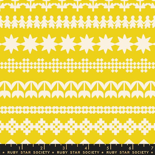 Paper Cuttings in Starfruit quilting fabric, part of the Paper Cuts 2 fabric collection by Rashida Coleman Hale (SKU: RS1109 12)