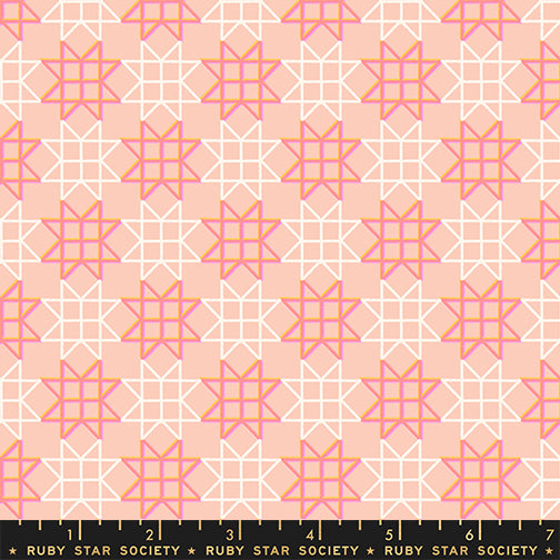Paper Star in Peach Puff quilting fabric, part of the Paper Cuts 2 fabric collection by Rashida Coleman Hale (SKU: RS1114 15)
