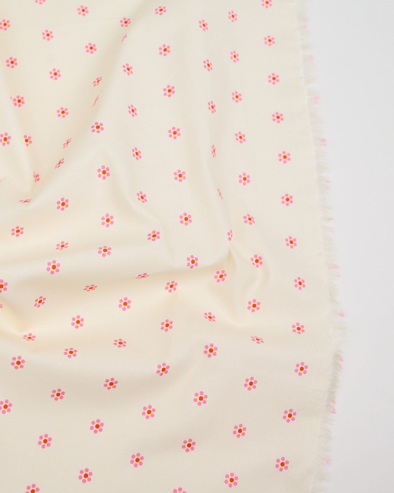 Cotton quilting fabric pattern called 'Tiny Blooms in Natural'. Part of the 'Rise and Shine' fabric collection. Designed by Melody Miller of Ruby Star Society for fabric company Moda Fabrics. SKU: RS0083 11. 44-45 inch width.