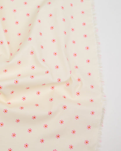 Cotton quilting fabric pattern called 'Tiny Blooms in Natural'. Part of the 'Rise and Shine' fabric collection. Designed by Melody Miller of Ruby Star Society for fabric company Moda Fabrics. SKU: RS0083 11. 44-45 inch width.