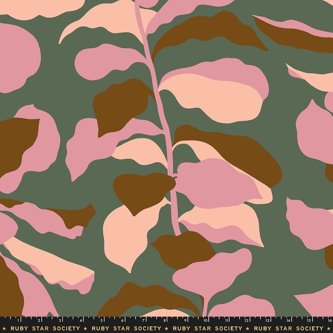 Calathea in Deep Moss wideback quilting fabric, part of the Calathea fabric collection by Ruby Star Society. (SKU: RS5189 12)