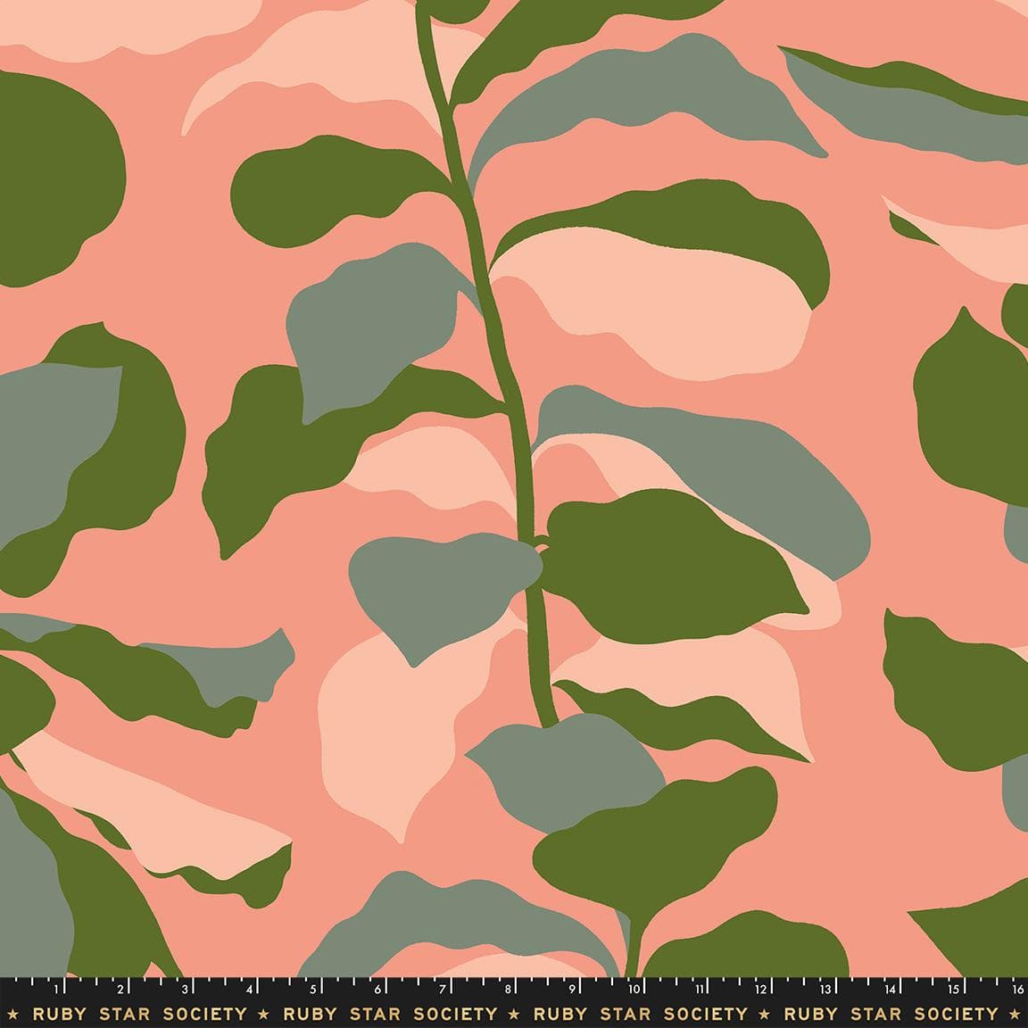 Calathea in Light Melon wideback quilting fabric, part of the Calathea fabric collection by Ruby Star Society. (SKU: RS5189 11)
