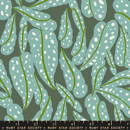 Overlapping Leaves in Seaweed quilting fabric, part of the Calathea fabric collection by Ruby Star Society. (SKU: RS5187 13)