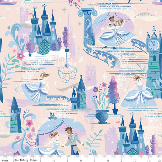 The Ball Ballerina Sparkle quilting fabric, part of the Wishes fabric collection by Jill Howarth (SKU: SC18070-BALLERINA)