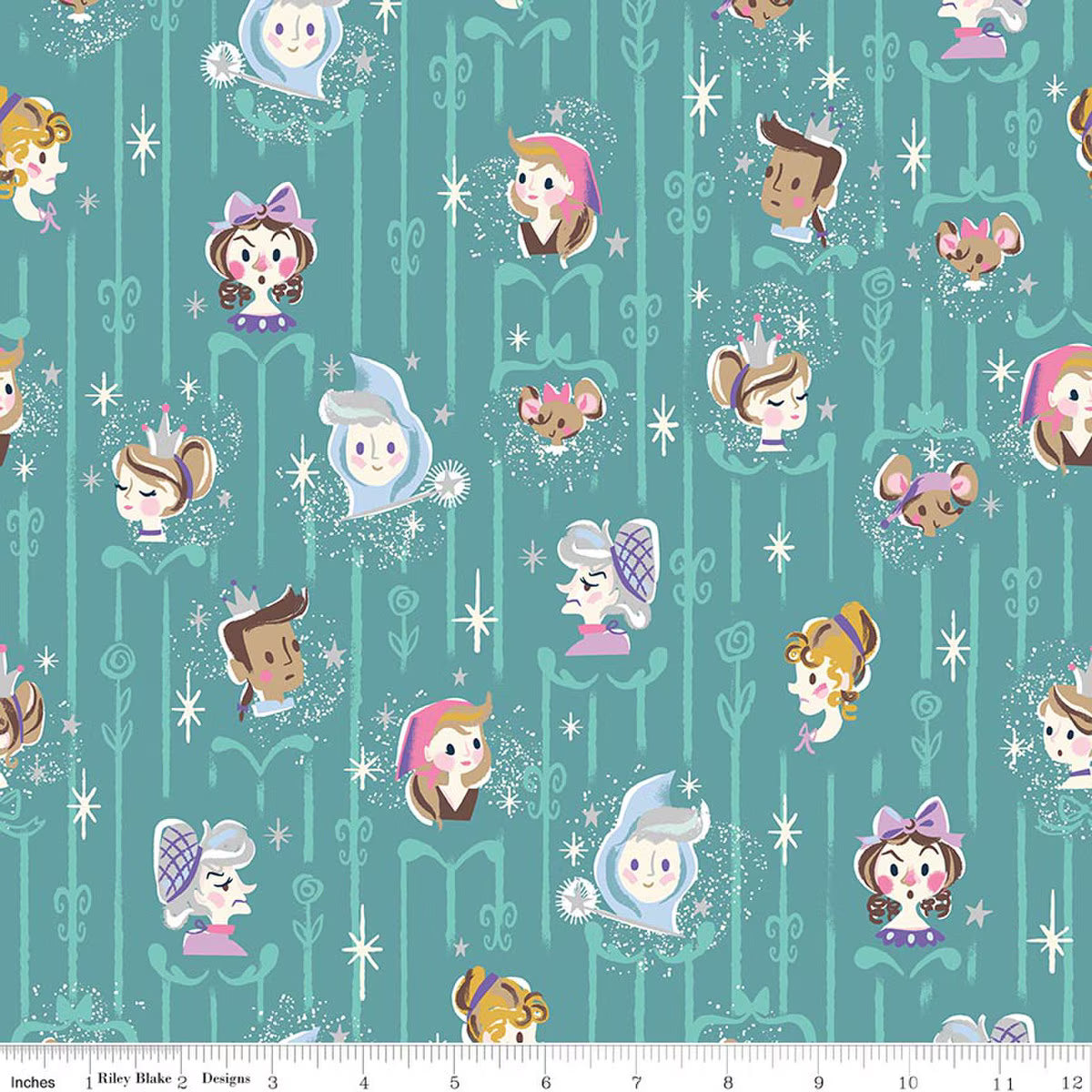Cast Raindrop Sparkle quilting fabric, part of the Wishes fabric collection by Jill Howarth (SKU: SC18071-RAINDROP)