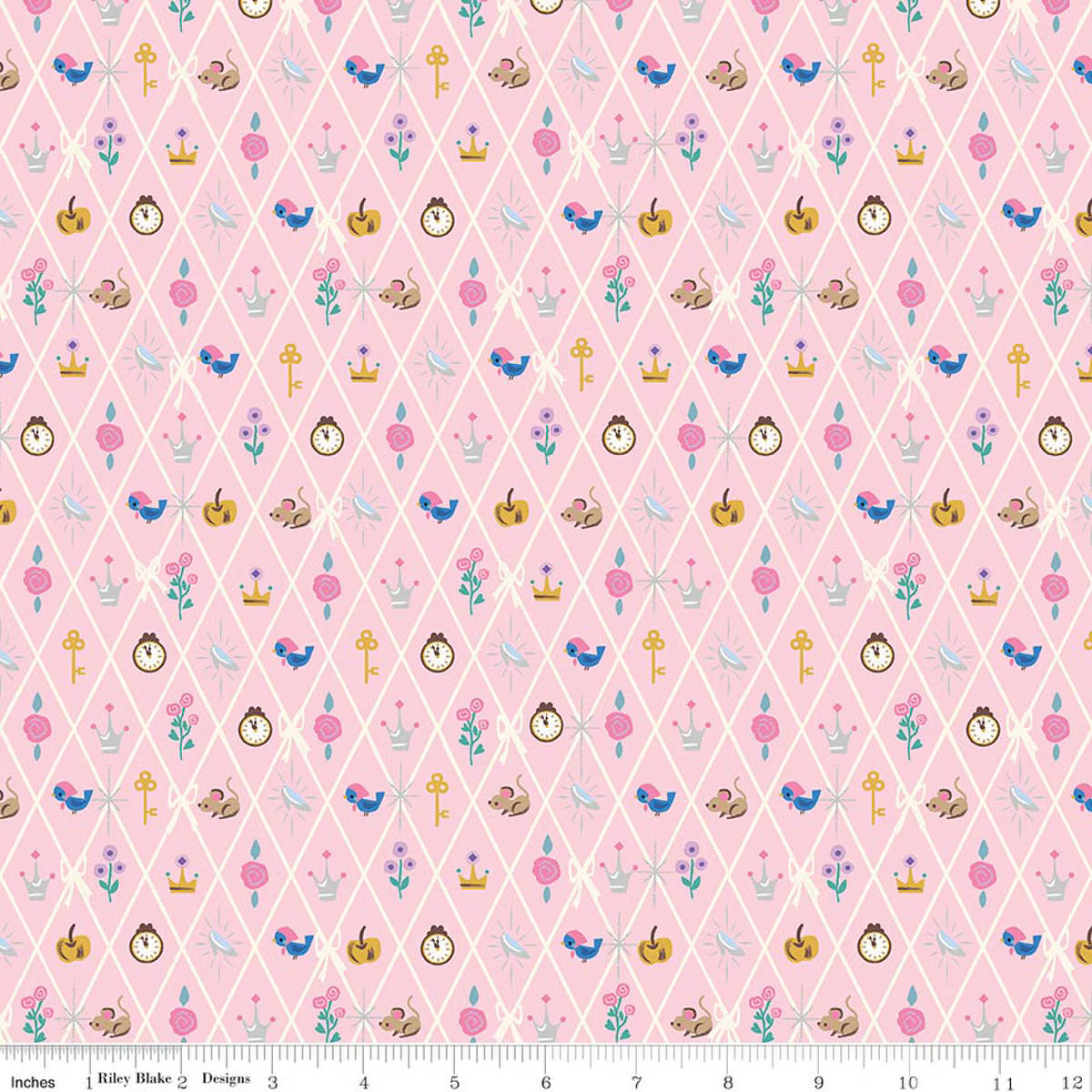 Diamond Petal Pink Sparkle quilting fabric, part of the Wishes fabric collection by Jill Howarth (SKU: SC18075-PETALPINK)