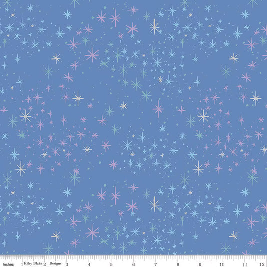 Magic Periwinkle Sparkle quilting fabric, part of the Wishes fabric collection by Jill Howarth (SKU: SC18076-PERIWINKLE)