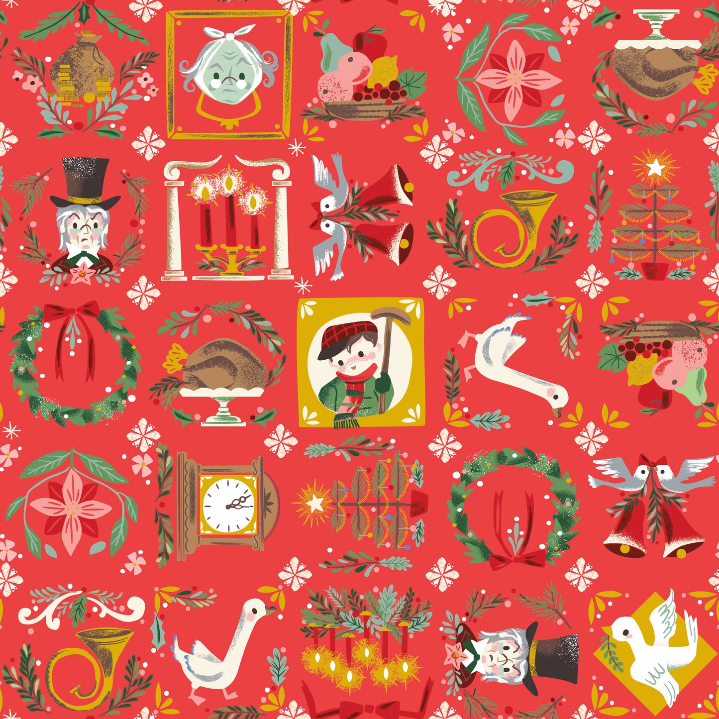 Carol - Bless Us in Red Sparkle - Jill Howarth - SC19051-RED - Half Yard (Preorder)