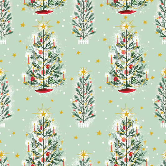 Carol - Honour Christmas in Mint Sparkle - Jill Howarth - SC19052-MINT - Half Yard (Preorder)
