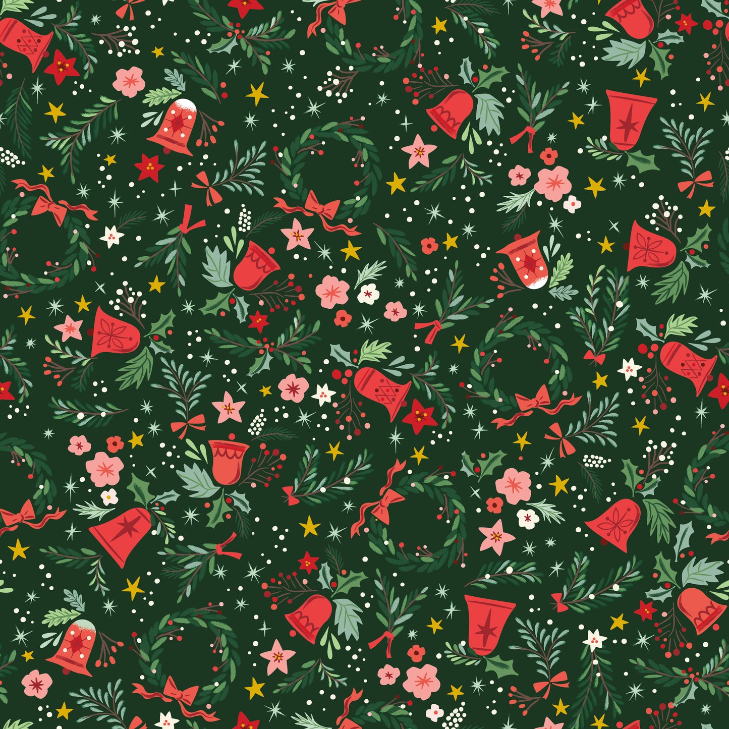 Carol - Berries and Boughs in Woodland Sparkle - Jill Howarth - SC19056-WOODLAND - Half Yard (Preorder)