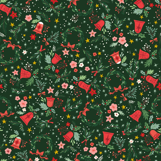 Carol - Berries and Boughs in Woodland Sparkle - Jill Howarth - SC19056-WOODLAND - Half Yard (Preorder)
