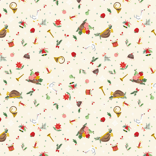 Carol - Wonderful Pudding in Ivory Sparkle - Jill Howarth - SC19057-IVORY - Half Yard (Preorder)
